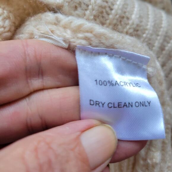 Sew In Love Autumn Love Lightweight Cream Striped Crewneck Sweater Sz S - Picture 3 of 7